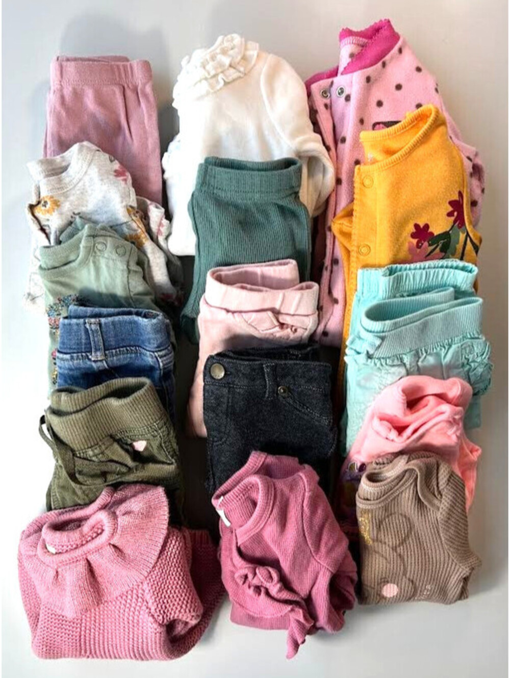 Girls Clothing Bundle-Size 3-6 Months, Lot of 16 Pieces, 7 Tops, 7 Bottoms
